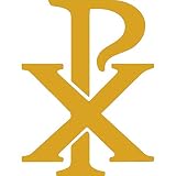 ANGDEST Christian Symbol CHI RHO PX Comic (Metallic Gold) (Set of 2) Premium Waterproof Vinyl Decal