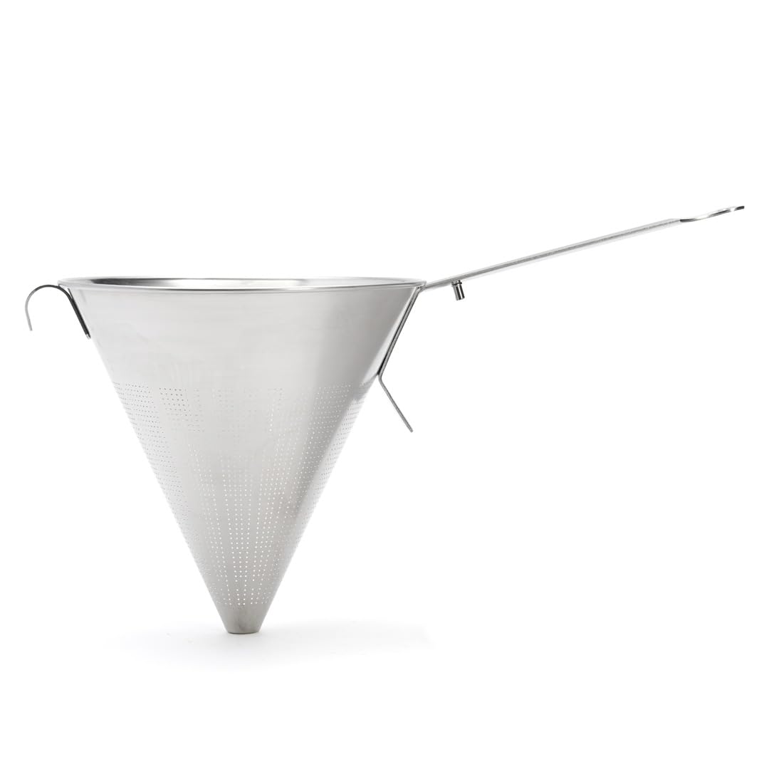 de Buyer - Konditor Spitzsieb mit Mikro Lochungen - 23 cm Durchmesser - 3351.23, Silber
