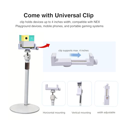 Desktop Stand for NEX Playground Device Phone Security Camera - Adjustable Height Mount with Device Clip, Aluminum Alloy Construction, 1/4" Threading, 30.5-45.5cm by Fotoleey - Image 5