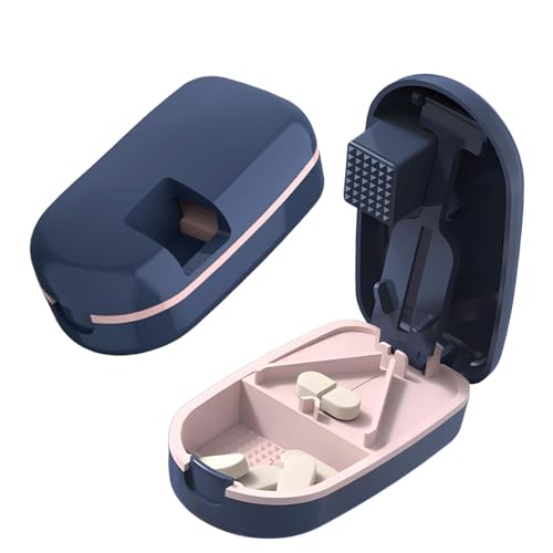 2-PCS Pill Cutter, Pill Cutter for Small Pills and Tablets, Tablet Cutter for Pills with Stainless Steel Blade, Pill Splitter for Precise Medication Dosing,Set for Elderly, Children
