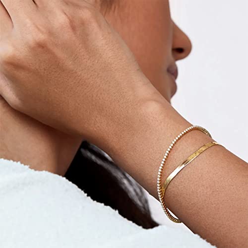 Pearich 14K Gold Filled Cubic Zirconia Classic Tennis Bracelet | Gold Bracelets For Women Girls (14K Gold Filled-A, 6.15 Inches) #TOP6