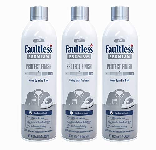 FAULTLESS Spray Starch (20 Oz, 3 Pack) New Premium Starch Ironing Spray Pro Grade, Starch Spray For Ironing Clothes, Spray On Starch That Will Give You a Protect Finish