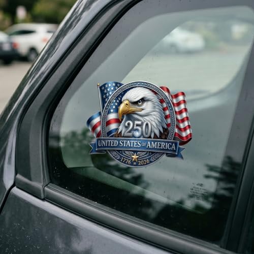 Image of 2-Piece USA 250th Anniversary Patriotic Car Decal
