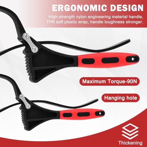 Pilarmuture Conjunto de 2 peças de chaves de tira, chave ajustável antiderrapante com diâmetro máxim