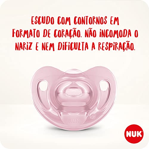 Kit com 2 Chupetas Sensitive Soft 100% Silicone Girl - NUK, Rosa/Lilás, Tam 1 (0-6 Meses)