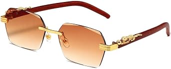 Rimless lens Square lens Metal Sun Glasses Trendy Sunglasses UV400 Sun glasses UV Blocking Men Women Classic Trendy MC12956