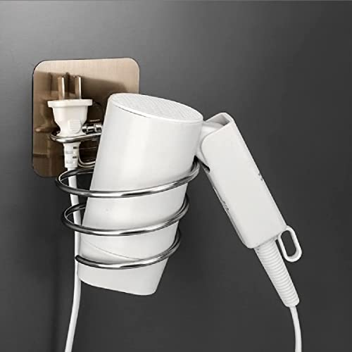 ONICORN-Dryer-Holder-Wall-Mounted-Self-Adhesive-Stainless-Steel-Hair-Blow-Dryer-Styling-Tools-Rack-Bathroom-Organizer-Compatible-SILVER-1-PCS