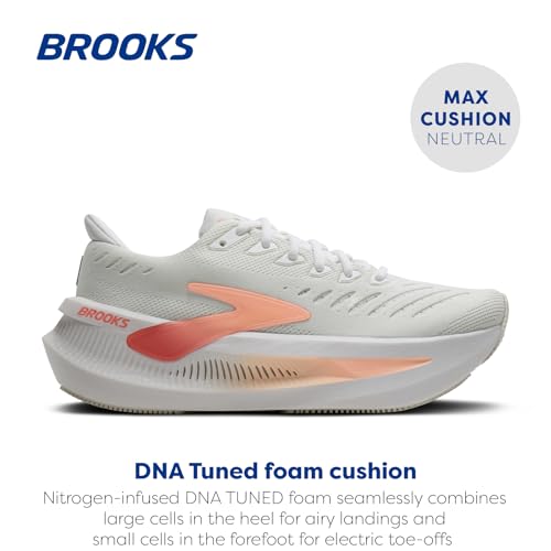 Brooks Women’s Glycerin Max 2 Neutral Running & Walking Shoe - White/Coral/Peach - 6 Medium - image 2