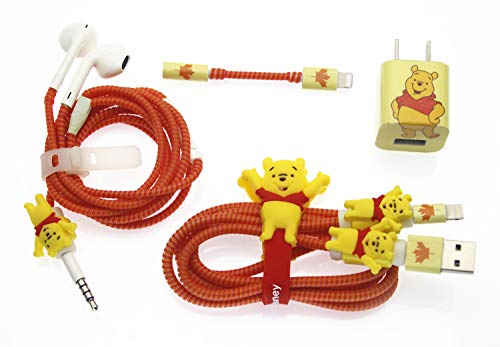 Tospania Cable Protector/Wire Organizer/Pet Cord Protector/DIY Wire Protector, Spiral Cable Cover Wrap Strain Relief Tube Charger Cord Sleeve Compatible for iPhone iPad iPod iWatch (Winnie)