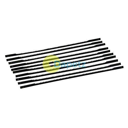 Dapetz® Pack of 10 Scroll Saw Blades 14 TPI 130mm Long Pin End Blades for Cutting Plastic Wood and Metal Alternate Offset Teeth 3mm Wide x 0.4mm Thick
