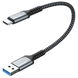 SUNGUY Câble USB 3.0 USB C court, 30cm Câble de charge USB C QC 3.0 Câble de charge rapide compatible avec Galaxy S22 S21 S20 S10 S9 S8 A51 A20e, Huawei P30/P20, Sony Xperia XZ, Google, OnePlus etc.
