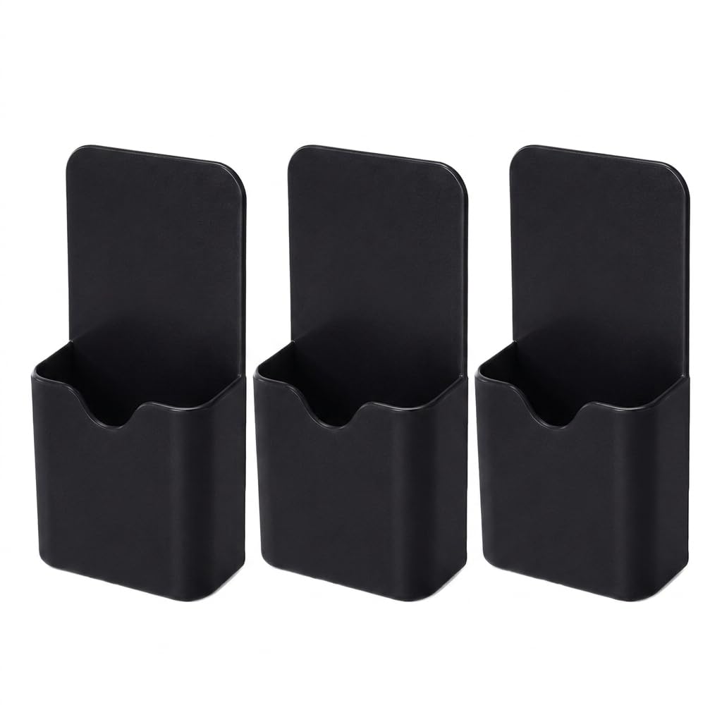 Funver Magnetic Pen Holder, Strong Magnetic Marker Holder for Whiteboard & Fridge, Multi-Purpose Dry Erase Marker Holder for Office, School, Home, Wall Mount Organizer with Adhesive Tape (Style C)