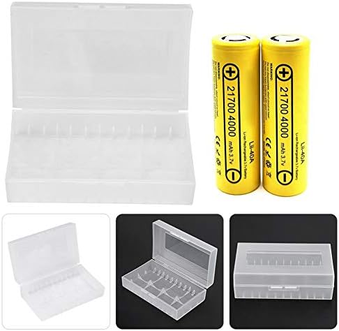 V BESTLIFE Battery Storage Box, 2Pcs White Battery Box Container, Battery Organizer Storage Case for Two 20700/21700 Batteries