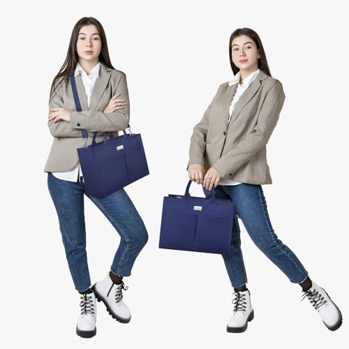 TOPDesign Heavy-Duty Canvas Tote Bag for Women, Adjustable Crossbody/Shoulder Handbag with 9 Pockets, Everything Tote2