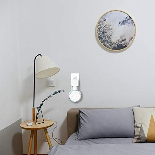 SPORTLINK Socket Wall Mount Hanger for Dot 3rd Gen (Not Compatible with Dot 2nd Generation), Compact Bracket Case Plug in Kitchen Bathroom Bedroom, Built-in Cable Management (White)