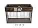 Rae Dunn by Designstyles Wire Storage Basket – Metal and Solid Wood Organizer – Decorative Folder Bin - for Office, Bedroom, Living Room, Closet and More