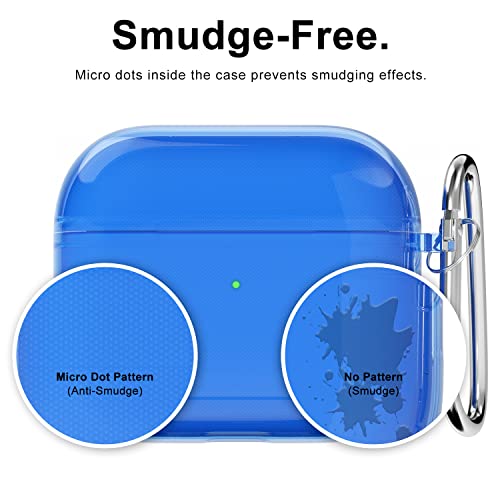 Svanove for Airpods 4 Case Clear Hard Plastic, Transparent Simple Cute Airpods 4th Generation Case with Keychain, Girly Y2k Aesthetic Trendy Airpods Cover Accessories for Women Girl, Neon Blue by Svanove - Image 4