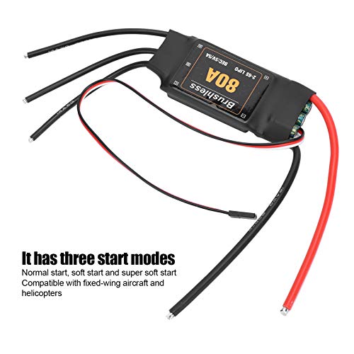 RC Helicopter ESC, RC Aircraft ESC 80A Brushless ESC for Helicopter for RC Airplane for Aircraft((80A)) by Zerodis - Image 3