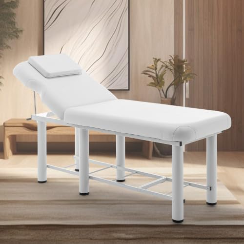 Miniatura 7 de Silla eléctrica de tatuaje de salón con 2 bandejas, cama esteticista de altura ajustable con taburete hidráulico, mesa de cama facial multiusos de 3
