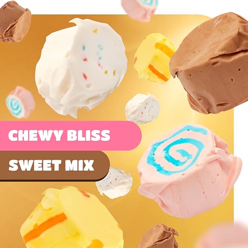 Salt Water Taffy Candy Mix - 1 Pound Bag - Assorted Chewy Candy Individually Wrapped - Chocolate, Banana, Frosted Cupcake, Cotton Candy Flavors - Old Fashioned Taffies - Thumbnail 6