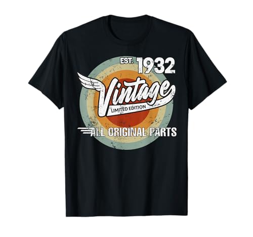 1932 Born Made in 1932 Vintage Biker Cumpleaños Regalos para Hombres Camiseta