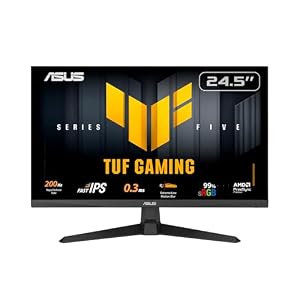 ASUS TUF Gaming VG259Q5A Gaming Monitor: 24.5″, Full HD (1920×1080), 200Hz, Fast IPS, ELMB, 0.3ms GTG (min.), Stereo luidspreker, DisplayWidget Center – Zwart