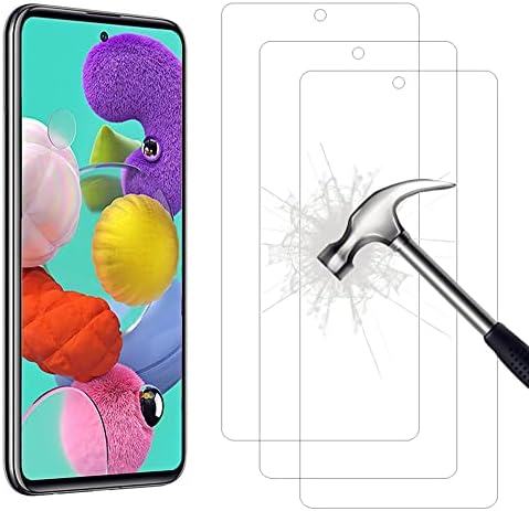 AHABIPERS Tempered Glass for Samsung Galaxy A51/Samsung Galaxy M31S/Samsung Galaxy A51 5G Screen Protector, HD Clarity Tempered Glass Protector for Galaxy A51/Galaxy A51 5G/Galaxy M31S - 3 Pack