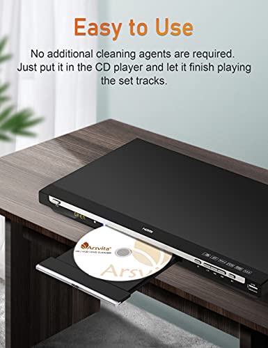 Image of Arsvita Laser Lens Cleaner Disc Cleaning Set for CD / VCD / DVD Player, Safe and Effective, ARCD-01 | with Soft Microfiber Cloth, Safe and Effective