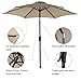 COBANA 7.5 ft Patio Umbrella Outdoor Table Market Umbrella with Push Button Tilt and Crank, 6 Ribs, Beige