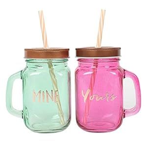Pair of Mine and Yours Drinking Jars [Edizione: Regno Unito]