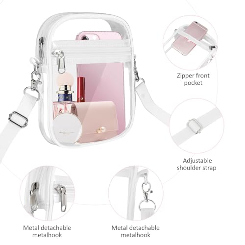 Image of Clear Bag Stadium Approved, Clear Crossbody Purse Bag with Front Pocket for Concerts Sports Events Festivals