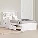 South Shore Spark Twin Storage Bed and Bookcase Headboard, Pure White
