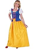  narrenkiste M214167-M gelb-blau Damen Schneewittchenkleid lang Prinzessin Gr.M
