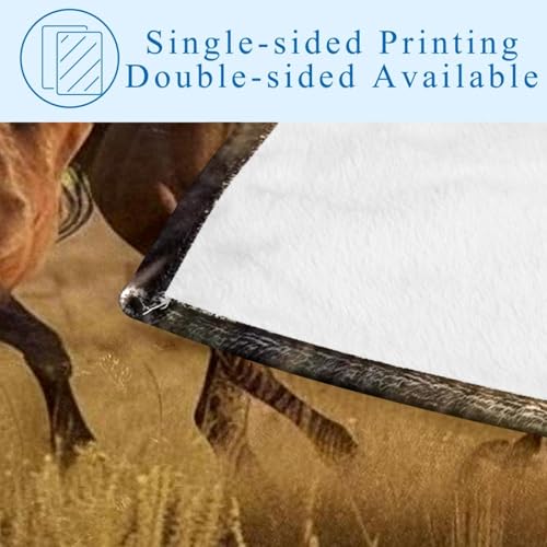 Couverture cheval prairie douce et chaude pour lit et canapé cocooning