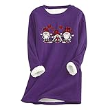 PTLLEND Langarmshirt Damen O-Ausschnitt Lange Ärmel Oberteile T-Shirt Modisch Bedrucktes Langarm Sweatshirts Tops Pullover Tun
