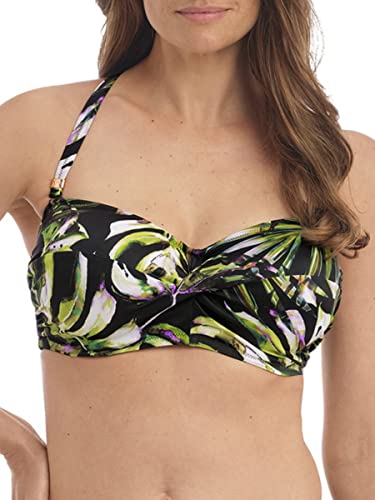 Image of Fantasie Palm Valley Twist Bandeau Bikini Top Black Black 30F