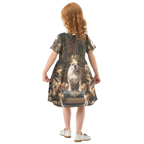 Toddler Dresses for Girls King Dogs Floral Beach Dress 2t Short Outfit Children Dress3