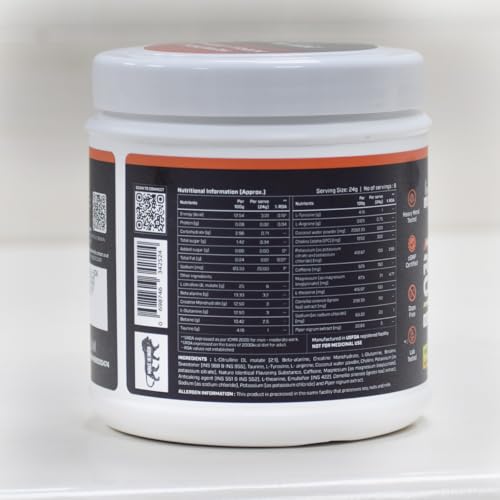 Image of BeingMount Raze Code Pre Workout Supplement, Masala Lemonade Flavour, Power Formula with X Factor, No Energy Crash, Hydration Reloaded, 200g