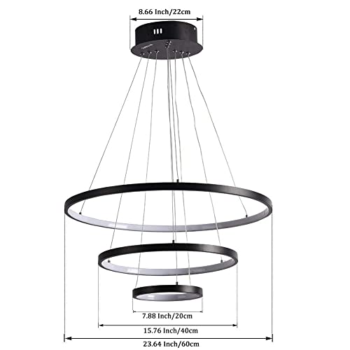 Lustre suspension LED moderne en aluminium brossé et diffuseur acrylique premium à télécommande