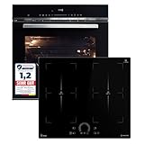 KKT KOLBE | Autarkes Herdset | 60cm Einbaubackofen EB8017ED | 59cm Induktionskochfeld IH85904FZ | Katalyse | Pizzafunktion | Grill | Umluft | Heißluft | Timer | Airfry | SET8017IH594FZ