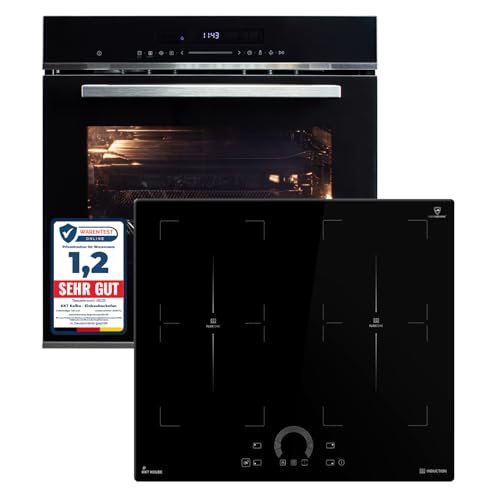 KKT KOLBE | Autarkes Herdset | 60cm Einbaubackofen EB8017ED | 59cm Induktionskochfeld IH85904FZ | Katalyse | Pizzafunktion | Grill | Umluft | Heißluft | Timer | SET8017IH594FZ