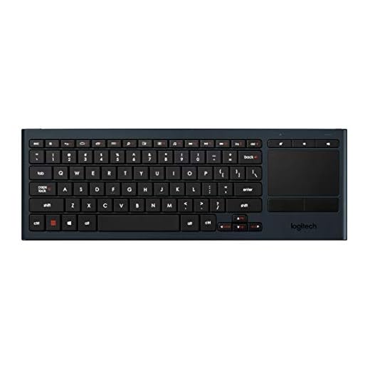 Logitech K830 Illuminated Living-Room Wireless Keyboard and Touchpad for Internet-Connected TVs (Unifying and Bluetooth) (Renewed)