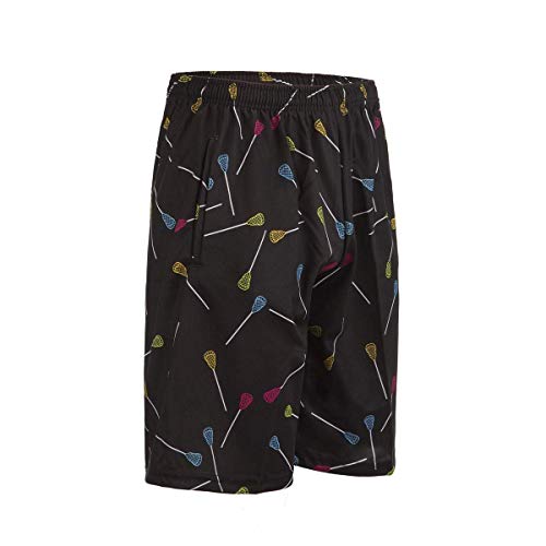 Lacrosse Shorts - Neon Sticks Pattern, Men's Small #TOP1
