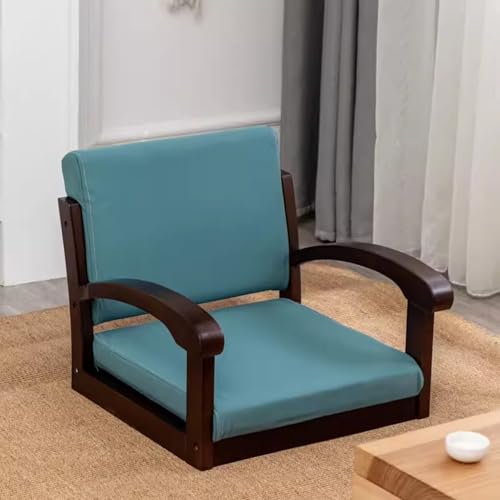 BTZHY Floor Chair Japanese Floor Chair with Armrest and Backrest, Portable Japanese Legless Chair with Backrest, Wooden Lazy Sofa Floor Chair for Bay Window Meditation Reading