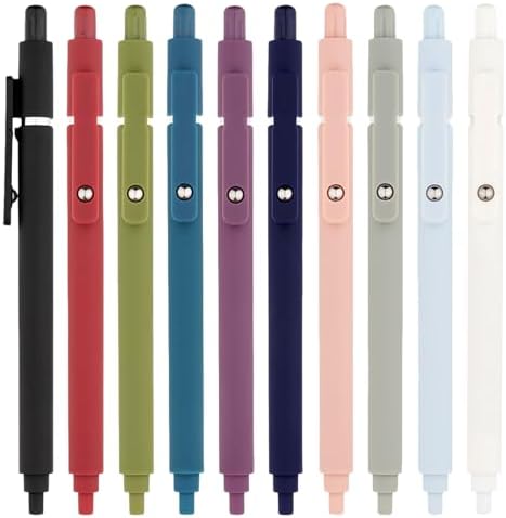 CAXUSD 10 Adet Pürüzsüz Yazım Sağlayan Basmalı Tip Tükenmez Kalem, Siyah Mürekkep, Günlük Tutma, İş, Ofis, Okul ve Günlük Kullanım İçin - Görsel 1