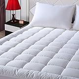 EASELAND Full XL Mattress Pad Pillow Top Mattress Cover Quilted Fitted Mattress Protector Extra Long Cotton Top 8-21' Deep Pocket Cooling Mattress Topper (54x80 Inches, White)