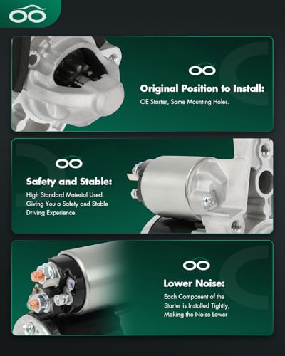 Image of SCITOO Starter Motor fit for Nissan for Versa 1.6L 2012-2014,for Nissan for Versa Note 1.6L 2014 Replacement Starter 19137,33231