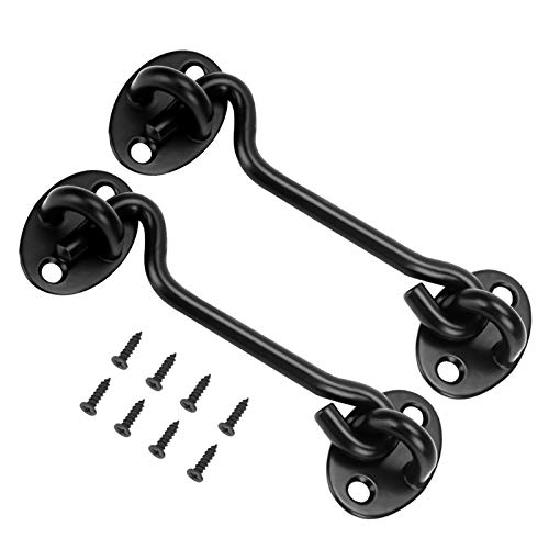 2 Pcs 4 Inch Barn Door Latch, Door Lock Latch, Barn Door Lock Heavy Duty Solid Thicken Stainless Steel Gate Latch, Privacy Hooks. Best for Window, Bedroom,Sliding Door. ASONTAO