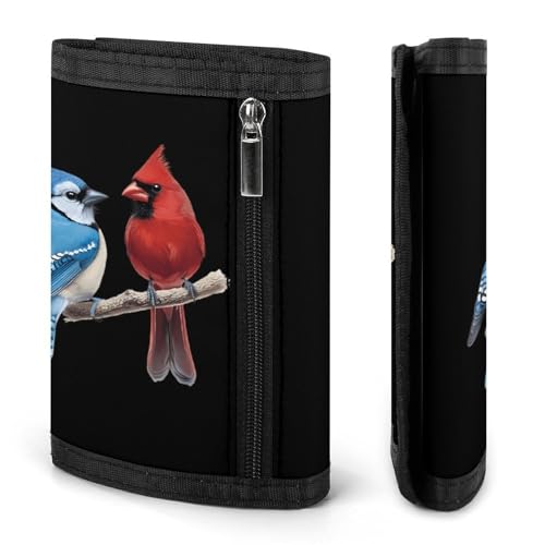 Blue Jay Bird Cardinal Custom Trifold Wallet Front Pocket Credit Card Holder with Coin Purse for Men Women Travel Gifts3