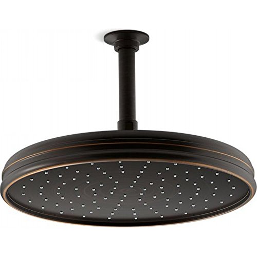 Kohler K-45202-2BZ 2.0 GPM Traditional Round 8-Inch Rainhead with Katalyst Spray, Oil-Rubbed Bronze